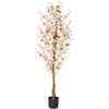 Beliani Sztuczna roślina SAKURA 185 cm Rožinė