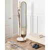 Beliani Drabužių kabykla su veidrodžiu LORENA 172 cm, metalinė, auksinė