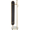Beliani Drabužių kabykla su veidrodžiu LORENA 172 cm, metalinė, auksinė
