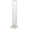 Beliani Drabužių kabykla su veidrodžiu LORENA 172 cm, metalinė, auksinė