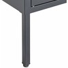 Beliani Vitrina su stikline spintele OXTED, 80 cm, metalinė, juoda