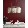 Lubinis šviestuvas Beliani pakabinamas šviestuvas LAMEIRA Chandelier Glass Sidabrinė