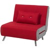 Beliani Viengulė išskleidžiama sofa FARRIS, raudona