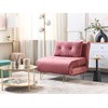 Beliani Vienvietė išskleidžiama sofa VESTFOLD, rožinė, veliūrinė