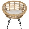 Lauko baldų komplektas Beliani Rinkinys sodo su stalu 4 MARATEA/CESENATICO Rattan Natural
