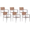 Lauko baldų komplektas Beliani Rinkinys Sodo 6 asmenims VIAREGGIO Tiko mediena (FSC® sertifikuota) Ruda