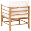Lauko baldų komplektas Beliani Rinkinys bambukinė sofa 5-vietė balta CERRETO