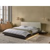 Beliani LED lova su boucle audiniu ZEN 160 x 200 cm LED tamsus uosis