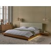 Beliani LED lova su Boucle ZEN 180 x 200 cm, natūralaus uosio spalvos