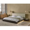 Beliani LED dvigulė lova Boucle ZEN 180 x 200 cm, tamsaus uosio spalvos