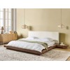 Beliani Vandeninė lova Boucle ZEN 180 x 200 cm ruda uosio spalva