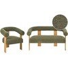 Sofa Beliani Svetainės baldų komplektas ILBRO Boucle žalias/šviesiai rudas