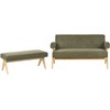 Sofa Beliani Svetainės baldų komplektas TAMRE Boucle žalias / šviesiai rudas