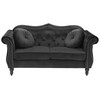Sofa Beliani 5 vietų minkštų baldų komplektas SKIEN, veliūras, juodas