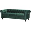 Sofa Beliani 4 vietų svetainės baldų komplektas CHESTERFIELD, smaragdo spalvos veliūras