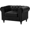 Sofa Beliani 4 vietų poilsio baldų komplektas CHESTERFIELD, veliūras, juodas