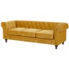 Sofa Beliani 4 vietų poilsio komplektas CHESTERFIELD, veliūras, auksinis