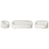 Sofa Beliani 6 vietų svetainės baldų komplektas MALUNG, veliūras, kreminė balta
