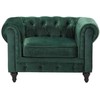 Sofa Beliani 4 vietų svetainės baldų komplektas CHESTERFIELD, smaragdo spalvos veliūras