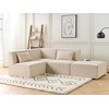 Sofa Beliani Kampinis modulis LEMVIG šviesiai smėlio spalvos velvetinis