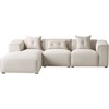 Beliani Trivietė kampinė sofa DOLVA šviesiai smėlio spalvos dešininė