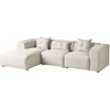 Beliani Trivietė kampinė sofa DOLVA šviesiai smėlio spalvos dešininė