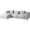 Beliani 3-vietė kampinė sofa DOLVA šviesiai pilka, dešininė