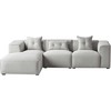 Beliani 3-vietė kampinė sofa DOLVA šviesiai pilka, dešininė