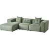 Beliani Trijų vietų kampinė sofa DOLVA, šenilinis audinys, tamsiai žalia, dešininė