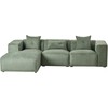 Beliani Trijų vietų kampinė sofa DOLVA, šenilinis audinys, tamsiai žalia, dešininė