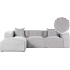 Beliani Trijų vietų kampinė sofa DOLVA, velvetas, šviesiai pilka, dešininė