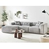 Beliani Trijų vietų kampinė sofa DOLVA, velvetas, šviesiai pilka, dešininė