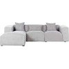 Beliani Trijų vietų kampinė sofa DOLVA, velvetas, šviesiai pilka, dešininė