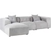 Beliani Trijų vietų kampinė sofa DOLVA, velvetas, šviesiai pilka, dešininė