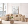 Beliani 3 vietų kampinė sofa DOLVA, velvetas, smėlio spalvos, dešininė