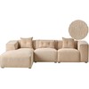 Beliani 3 vietų kampinė sofa DOLVA, velvetas, smėlio spalvos, dešininė