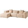 Beliani 3 vietų kampinė sofa DOLVA, velvetas, smėlio spalvos, dešininė