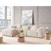 Beliani Trivietė kampinė sofa DOLVA iš velveto, kreminės spalvos, dešininė