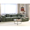Beliani Trivietė kampinė sofa DOLVA, šenilinė, tamsiai žalia, kairinė