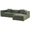 Beliani Trivietė kampinė sofa DOLVA, šenilinė, tamsiai žalia, kairinė