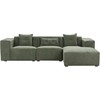 Beliani Trivietė kampinė sofa DOLVA, šenilinė, tamsiai žalia, kairinė
