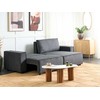Beliani Išskleidžiama kampinė sofa KARILA, 3 vietų, tamsiai pilka, su patalynės dėže, kairinė