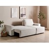 Sofa Beliani Išskleidžiamas kampe statomas 3 vietų sofos komplektas ABACKA, velvetas, kreminė balta, kairinė pusė