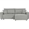 Beliani Išskleidžiama 3 vietų kampinė sofa KARILA, pilka, su daiktadėže, kairinė