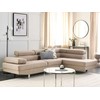Beliani 5 vietų kampinė sofa NORREA smėlio spalvos kairinė