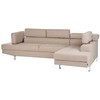 Beliani 5 vietų kampinė sofa NORREA smėlio spalvos kairinė