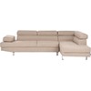 Beliani 5 vietų kampinė sofa NORREA smėlio spalvos kairinė
