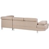 Beliani 5 vietų kampinė sofa NORREA smėlio spalvos kairinė