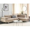 Beliani 5 vietų kampinė sofa NORREA smėlio spalvos kairinė