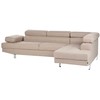 Beliani 5 vietų kampinė sofa NORREA smėlio spalvos kairinė